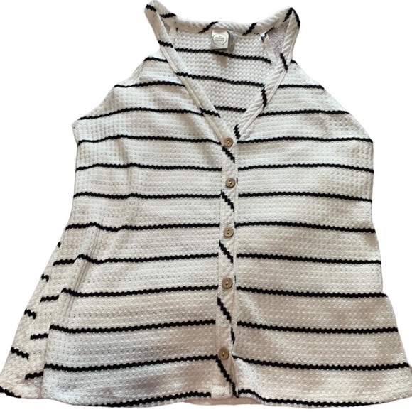 Paper Crane Soft Knitted White Tank Top with Black Stripes US Size Small - Picture 1 of 5